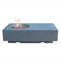 Ensemble de table rectangulaire moderne pour foyer de jardin Foyer à gaz pour patio extérieur tout en aluminium avec design élégant