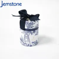 Maßgefertigte Öko-Kraftkarton Lebensmittel Tee Kerzen Kleidung Kosmetik Parfüm Zylinder-Box Verpackung Geschenkpapierrolle mit Seidenband