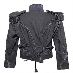 Chaqueta de Hombre Gris de Doble Botonadura, Hecha a Mano, Bordada, de Lana, para Invierno, Estilo Hussar, para Actuaciones Escénicas, Disfraces, Baile Formal - Product Image 2