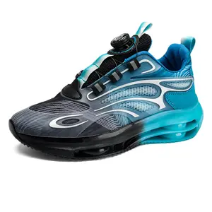Zapatos de hombre transpirables zapatillas deportivas para correr fabricación suela blanda absorción de impacto botón giratorio nuevos deportes zapatos casuales para caminar