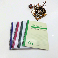 Cahier à spirales A4 avec couverture en papier, cahier d'exercices pour étudiants et enfants avec 80 feuilles