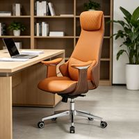 Fauteuil de Direction de Luxe Commercial Standard à Accoudoirs, Haute Dossier, Pivotant, Réglable en Hauteur pour Bureau