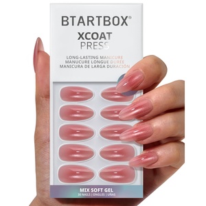 BTArtbox Uñas Postizas de Gel Ojo de Gato Rosa Ombré, 30 Piezas, Suministros al por Mayor, Almendradas Medianas, Reutilizables, de Lujo - Product Image 1