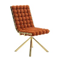 LUXE Design 360 °   Chaises de salle à manger pivotantes en tissu velours avec pieds en métal plaqué or