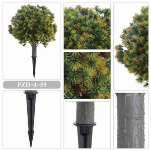 RUOPEI PZD-1-59 bola Topiary pohon UV rumput buatan PE tahan UV & kerucut Cedar Semak ramah lingkungan lonjakan tanah jalan - Product Image 4