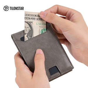 TILONSTAR TVW102 Men's Vertical Pocket Slim <b>Wallet</b> Minimalist Business <b>RFID</b> <b>Blocking</b> Leather ID Card Holders - Product Image 5