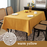 Mantel de lino imperméable style nordique rectangle design solide Mantel de lino soft touch rectangle coton lin couverture de table