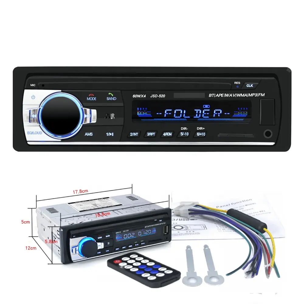 Đài Phát Thanh MP3 USB/SD/AUX Cho Xe Hơi Máy Phát Âm Thanh Stereo Xe Hơi 12V Máy Thu FM 1Din Cho Xe Hơi Đài Phát Thanh Ô Tô