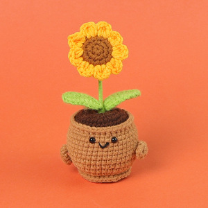 Punto de ganchillo positivo girasol <span class=keywords><strong>corazón</strong></span> <span class=keywords><strong>Cactus</strong></span> suculenta planta en maceta para decoración del hogar profesores de San Valentín regalo del Día de la madre - Product Image 6