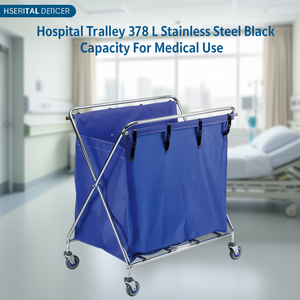 Carrello Ospedaliero 378 L in Acciaio Inossidabile Nero per Uso Medico - Product Image 3