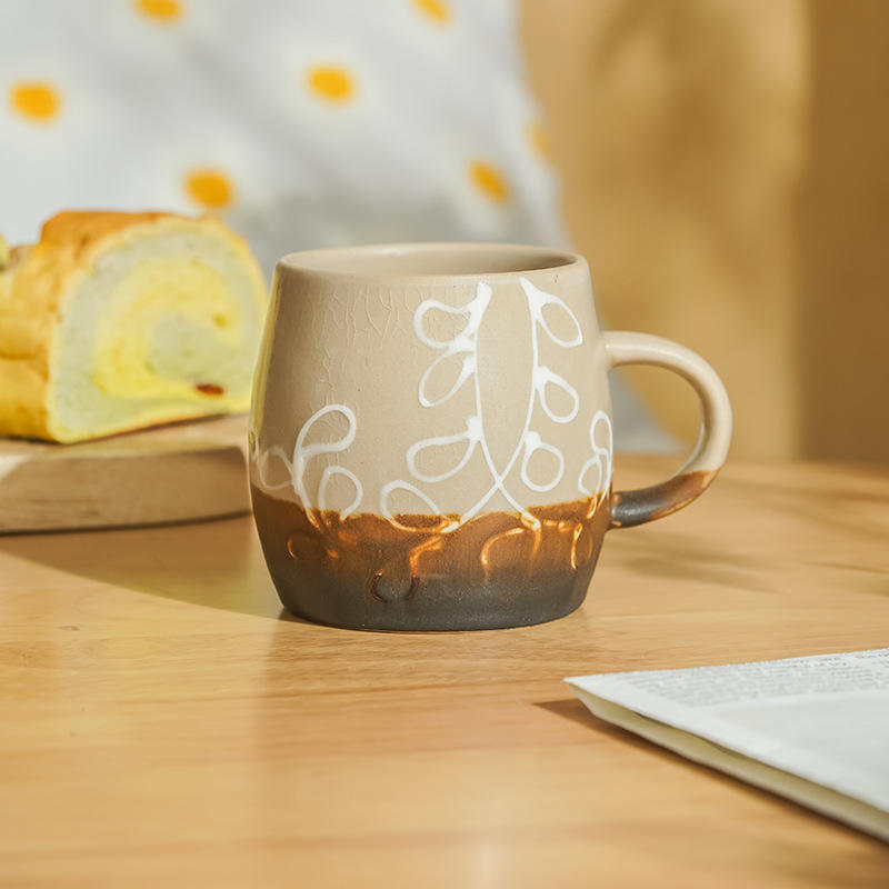 Tasse en céramique Fish Leaf Ice Crack