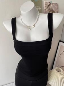 <span class=keywords><strong>Top</strong></span> <span class=keywords><strong>Bandeau</strong></span> sin Mangas <span class=keywords><strong>con</strong></span> <span class=keywords><strong>Tirantes</strong></span> y Cuello Cuadrado, Estilo Sexy, Personalizado, para Mujer, Otoño, Ajustado, Color Sólido - Product Image 6