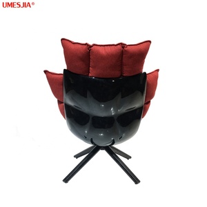Sillón Moderno de Fibra de Vidrio para Sala de Estar, Estilo Italiano, Silla Husk Giratoria con Patas de <span class=keywords><strong>Metal</strong></span>, Completamente Cubierto con Cojín de Tela - Product Image 3