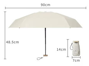 Mini parapluie de poche 5 plis en forme de capsule promotionnel en forme de soleil compact de voyage en métal avec impression de logo personnalisé - Product Image 2