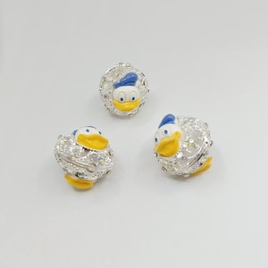 Cartoon Alloy Round Hollow <b>Beaded</b> Rhinestone <b>Charms</b> For <b>Bracelet</b> Making - Product Image 2