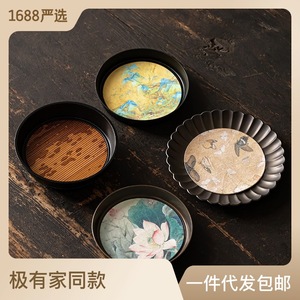 Soporte Redondo de Aleación para Tetera con Base Antideslizante de Bambú para Juego de Té Kung Fu, Soporte para Tetera de Arcilla Púrpura, Origen Dehua - Product Image 4