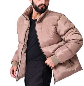 Custom Men's Waterproof Breathable Winter Solid Regular Fit Windproof Woven Polyester/Cotton Zipper Closure men Puffer <b>Jacket</b> - Product Image 1