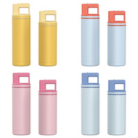 Ensemble de bouteilles d'eau assorties parent-enfant avec couvercle à paille, bouteille d'eau pour enfants, école, voyage, cadeau familial, gourde personnalisable avec logo