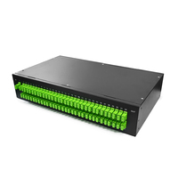 Splitter PLC Serat Optik 1U 19" 1x16/1x32 Panel Patch Rak untuk Pemasangan di Rak Konektor SC/APC 1260-1650nm FTTH DYS