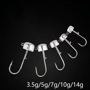 Taigek Bulk Custom Weedless Mushroom Ned Rig Jig Heads Jigs Ned Head Jig Lures - Product Image 2