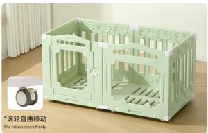 Recinto de Actividades para Mascotas Snug Sweet Leisure, de HDPE y Acrílico, Encajable, Resistente a las Manchas, con Ruedas - Product Image 3