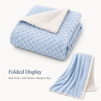 Couverture en peluche double couche personnalisée pour enfants, douce et réversible à pois, pour berceau de bébé, vente en gros de haute qualité