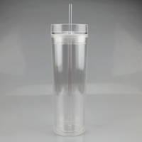 Gobelet à eau en plastique transparent avec paille, 16oz, style classique, pour l'été, nouvel arrivage, de qualité supérieure