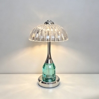 Lampe de table en cristal K9 multi-tailles, abat-jour en verre coloré en forme de parapluie, veilleuse LED pour chevet, cadeau de Noël pour la maison et les mariages, vente en gros