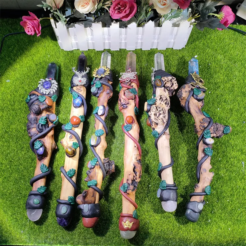 Wholesale healing stones craft magic gift energy crystal stone feng shui magic wand