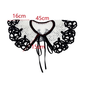 xqd <span class=keywords><strong>Faux</strong></span> <span class=keywords><strong>col</strong></span> brodé <span class=keywords><strong>au</strong></span> <span class=keywords><strong>crochet</strong></span> en fil de laine noir et blanc pour robe et pull, collection automne, best-seller - Product Image 5