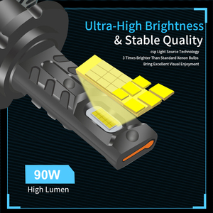 YHKOMS - Faro LED Canbus de 25000LM, <span class=keywords><strong>Bombilla</strong></span> <span class=keywords><strong>D1S</strong></span> Universal para Camiones y Automóviles, D5S D4S D3S D2S 90W 12V, Sistema de Iluminación Automotriz - Product Image 2