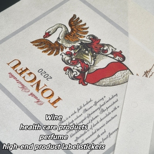 Tùy chỉnh tự dính in ấn Vodka rượu vang đỏ Whisky rượu vang chai nước hoa nhãn Matte kết cấu giấy vàng lá chai Sticker - Product Image 5