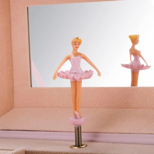 Joyero Musical, Caja Musical Rosa con Espejo, Chica Giratoria, Bonito Organizador de Joyas para Niñas, Regalo de Cumpleaños con Diseño de Cerezas - Product Image 3