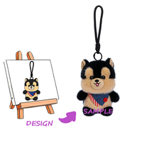 Porte-clés en peluche personnalisé - Nylon brodé et doublure en maille, peluche longue, faible MOQ
