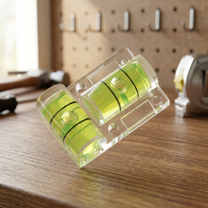 Nivel de burbuja cuadrado de acrílico transparente, nivel de burbuja de doble tubo tipo ojo de buey, burbuja verde de alta visibilidad para carpintería y maquinaria - Product Image 4