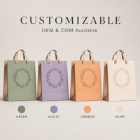 Sac cadeau en papier avec logo personnalisé, motif floral blanc, poignée en satin doré, emballage pour mariage, boutique, cosmétiques, vêtements