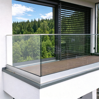 Balustrades en verre sans cadre en alliage d'aluminium moderne avec main courante facile à installer soi-même pour balcon, escalier, terrasse