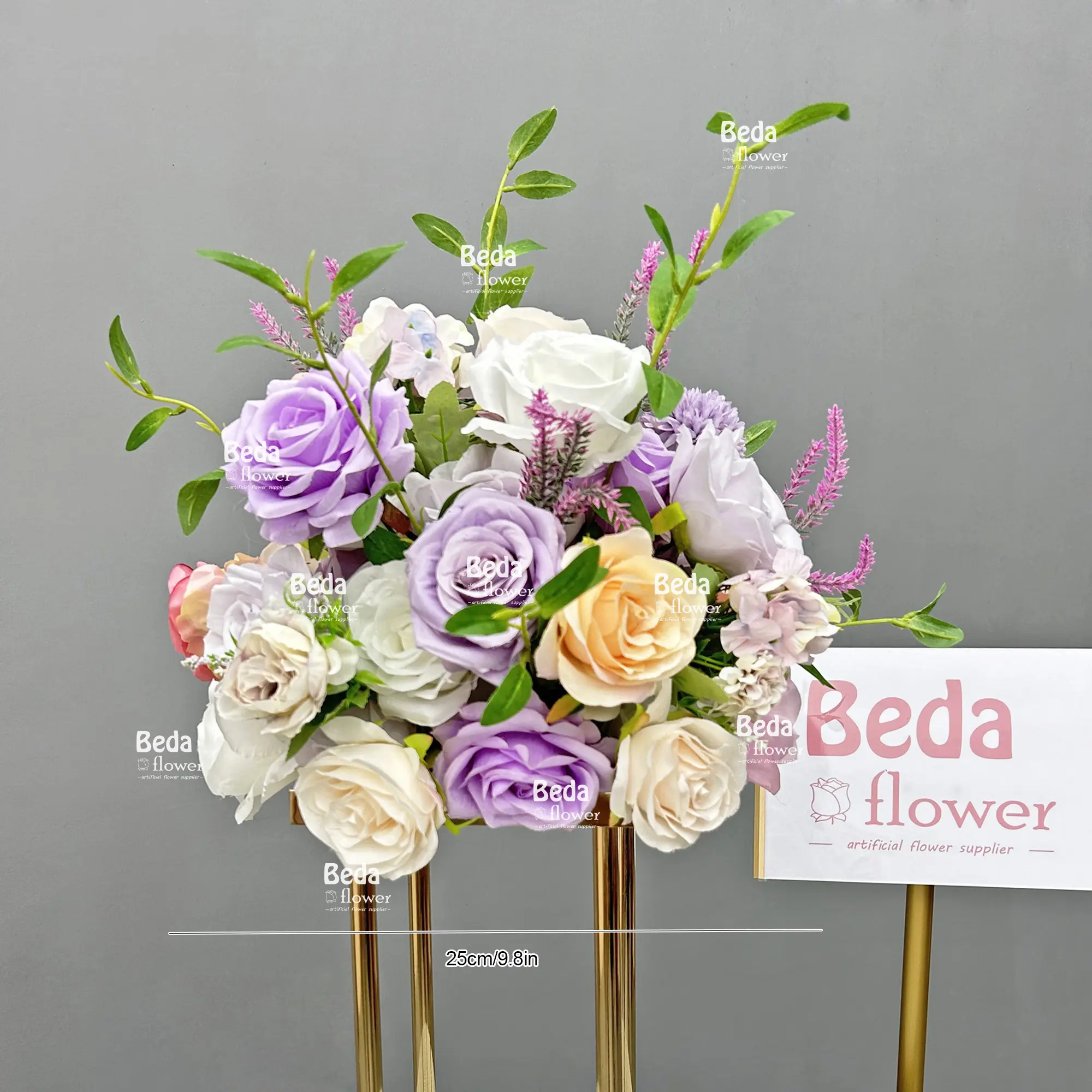 Beda Factory Direct Sale Artificial popular Gift purple rich bouquet Centerpiece Table Arrangement Wedding Party Decor