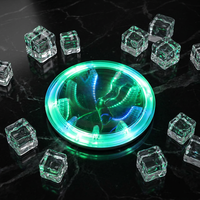 Sous-verre LED à effet tunnel 3D, sous-verre miroir lumineux à changement de couleur, lumière qui traverse le verre pour bar, boîte de nuit, cadeau