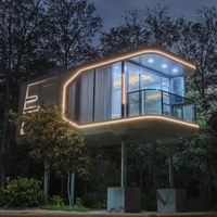 Hôtels-capsules préfabriqués haut de gamme et technologiques, pods spatiaux durables pour le glamping, à louer avec un élégant matériau en acier conteneurisé