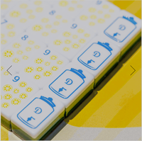 Jeu de tuiles de mahjong américain de luxe en acrylique vert à motif citron frais, style européen et américain, portable, en plastique, respectueux de l'environnement
