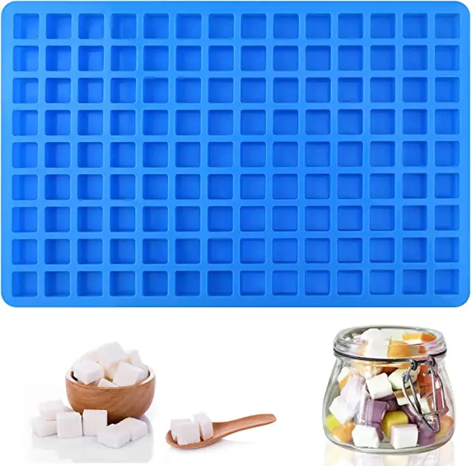 126 Hohlraum Mini-Quadratform für Gummibärchen-Eiswürfel Pralinesilikonen-Quadrat-Silikonform individuelles Logo Formen Produkt 50 Stück flexibel