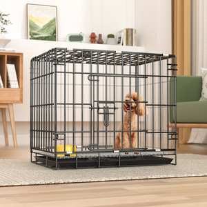 Toptan İç ve Dış Mekan Küçük Köpekler İçin Demir Katlanabilir Köpek Kafesleri Dayanıklı ve Nefes Alabilen Köpek Taşıma Kafesi Tepsili Katlanır Köpek Kafesi - Product Image 1