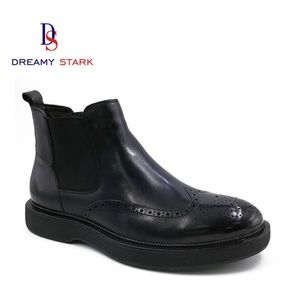 Bottes Oxford montantes en cuir véritable Dreamy Stark pour homme – Confortables, respirantes, antidérapantes – Idéales pour le bureau et les mariages – Collection Automne-Hiver - Product Image 1