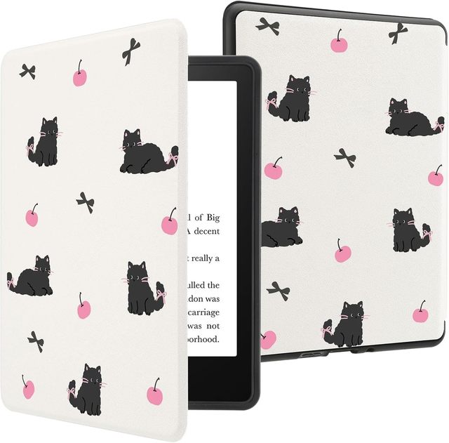 Wholesale Custom Design Smart E-reader PU Leather Shockproof Auto-sleep Magnetic Hand Strap Protective Case for Kindle