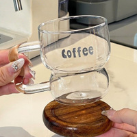 Mug en verre borosilicate OEM/ODM, tasse classique transparente à parois épaisses avec poignée