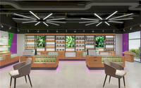 Vitrine personnalisée pour tabac Canna Shop Design d'intérieur Meuble de magasin de cigares en bois Vitrine de comptoir de magasin de fumée en verre
