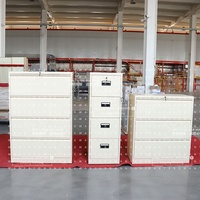 Meubles de bureau en acier durable, classeur latéral en acier à 4 tiroirs verrouillable en métal avec verrouillage central
