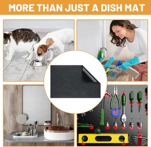 Grand tapis de séchage de vaisselle en <span class=keywords><strong>feutre</strong></span> absorbant imperméable et antidérapant pour comptoir de cuisine <span class=keywords><strong>sous</strong></span> l'évier armoire étagère tiroir doublure - Product Image 6