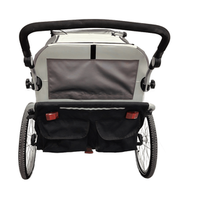 Remorque de vélo pliable 2-en-1 pour bébé et enfant, simple ou double siège, avec auvent en tissu Oxford et cadre en alliage d'aluminium - Product Image 4